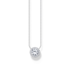 Thomas Sabo Sparkling White Kette mit Halo-Anhänger und weissen Steinen